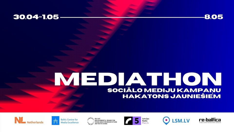 afiša MEDIATHON Sociālo mediju kampaņu hakatons jauniešiem