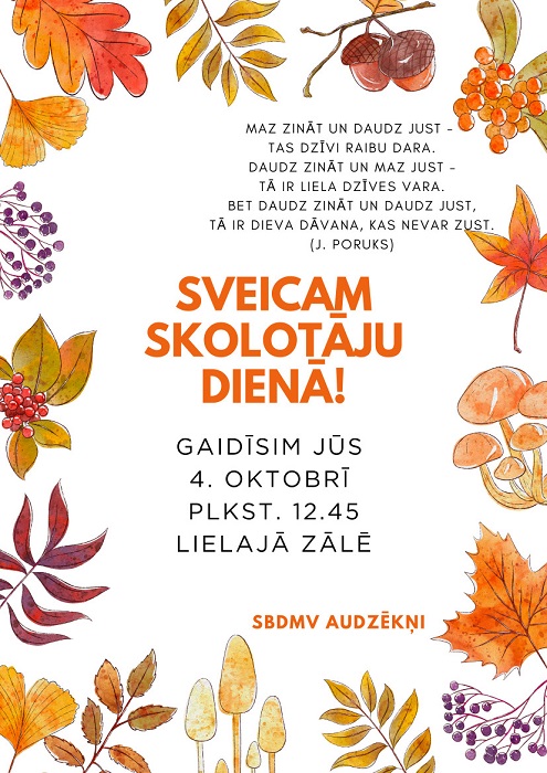 Sveiciens skolotāju diena!